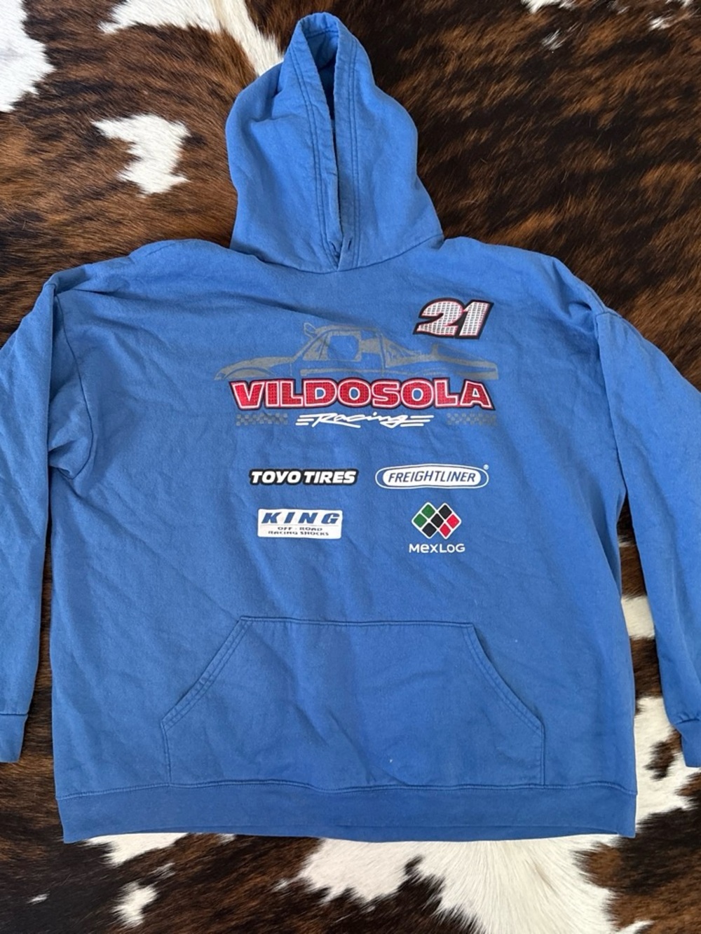 Racing Blue Pullover Hoodie - Men